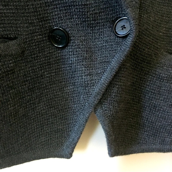 Ann Taylor LOFT Wool Blend Shawl Collar Charcoal Gray Cardigan - NWT - Sz. (SP) - Picture 3 of 6